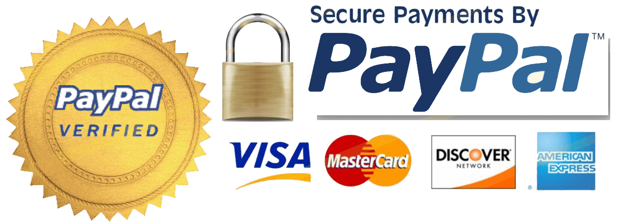 Paiement sécurisé par PayPal, carte bancaire, Visa, Mastercard, Amex